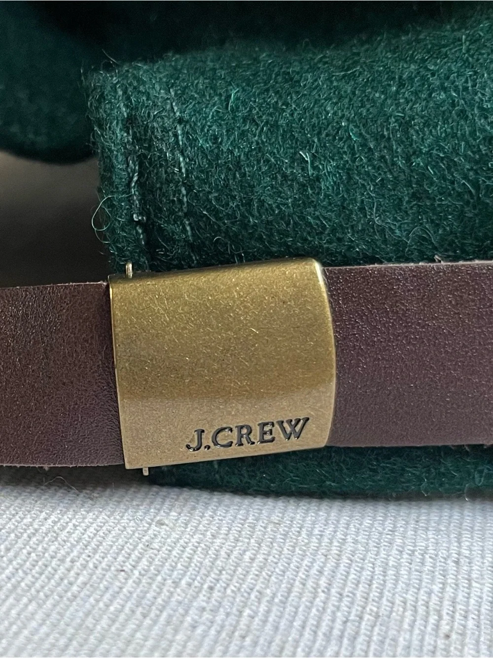 NWT J CREW Heritage Embroidered Oarsman Wool Baseball Cap w/Leather Backstrap